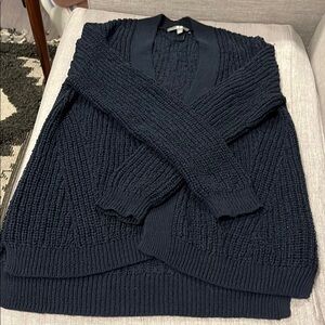 Uniqlo Blue Cardigan Chunky Knit Sweater